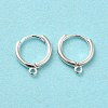 925 Sterling Silver Huggie Hoop Earring Findings STER-K174-15A-S-3