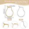 80Pcs 2 Colors  304 Stainless Steel Hoop Earrings Findings STAS-BBC0003-15-2