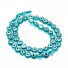 Handmade Evil Eye Lampwork Flat Round Bead Strands LAMP-L058-10mm-11-2