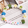 Bohemian Style Easter Polymer Clay & Glass & Resin Beaded Stretch Bracelets for Women Men FS-WG0BA76-01-1