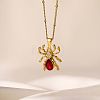 Halloween 304 Stainless Steel Crystal and Siam Rhinestone Pendant Necklaces for Women WGFAA71-02-1