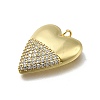 Brass Micro Pave Cubic Zirconia Pendants KK-C090-42G-07-2