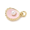 Shell Brass Charms KK-D426-17G-3