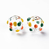 Transparent Glass Enamel Beads GLAA-N049-012C-2