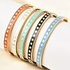 304 Stainless Steel Enamel Bangles BJEW-D408-41G-1