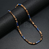 Bohemian Summer Cuboid Dyed Blue Synthetic Imperial Jasper & Coconut Heishi Beaded Necklaces TY7189-1-1
