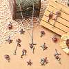 16Pcs 8 Styles Alloy & Resin Rhinestone Pendants FIND-CJ0005-96-6