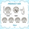 30Pcs 1-Hole Alloy Shank Buttons BUTT-PH0001-80P-2