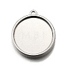 304 Stainless Steel Pendant Cabochon Settings STAS-S181-02P-F-1