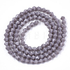 Opaque Solid Color Glass Beads Strands X-GLAA-Q080-4mm-B01-2