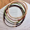 5Pcs Brass Round Bead Braided Bracelets QM9209-6-4