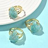 Brass Cuff Open Rings RJEW-D347-04G-12-1