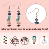6 Pairs 6 Style Natural Mixed Gemstone Tree of Life Dangle Earrings EJEW-AN0003-18-3