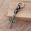 304 Stainless Steel Skull-shape Cross Keychains LS-HC7516-2