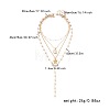 Alloy & Plastic Pearl Pendant 4 Layered Long Tassel Necklaces for Women WG4E668-01-1