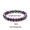 Natural Amethyst & Synthetic Non-magnetic Hematite Round Beads Stretch Bracelets for Women Men KJ2327-3-2