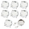8Pcs Brass Rhinestone Cufflinks BUTT-GL0001-08B-1