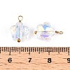 Electroplate Glass Flower Charms STAS-N110-15G-3