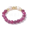 Natural Mixed Gemstone Finger Rings RJEW-JR00971-5