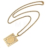 304 Stainless Steel Hollow Rectangle with Cross Pendant Box Chain Necklaces NJEW-D089-06G-2