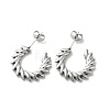 Non-Tarnish 304 Stainless Steel Leafy Branch Wrap Stud Earrings for Women EJEW-K243-05P-1