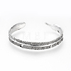 Tibetan Style Alloy Cuff Bangles BJEW-Q678-10AS-2