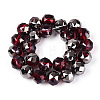Electroplate Transparent Glass Round Beads Strands EGLA-T029-8mm-12T-05-2