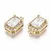 Brass Micro Pave Clear Cubic Zirconia Charms KK-S360-041-NF-3