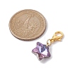 Electroplate Glass Star Pendant Decoration HJEW-JM01583-01-4