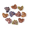 Picasso Baking Paint Glass & Golden Metal Enlaced Beads DGLA-T004-54M-1