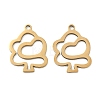 Hollow 201 Stainless Steel Pendants STAS-F337-10E-G-1