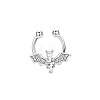 316L Stainless Steel Clear Cubic Zirconia Halloween Bat Clip-on Nose Septum Rings WG4B0C3-01-4