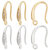 6Pairs 2 Colors Brass Micro Pave Clear Cubic Zirconia Earring Hooks ZIRC-BBC0001-85-1