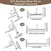 3Pcs 3 Styles 925 Sterling Silver Pin to Pendant Converter STER-BBC0008-54S-2