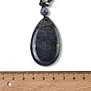 Natural Sodalite Teardrop Pendant Glass Beaded Long Necklaces GG-CBAE048-01B-5