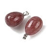 Natural Strawberry Quartz Pendants GG-K002-08A-15-2