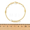 Herringbone Wire-Wrapped Shell Pearl Brass Cuff Bangles BJEW-JB14036-4