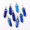 Natural Agate Double Terminated Pointed Pendants X-G-F295-05G-1