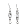 Brass Clear Cubic Zirconia Stud Earring Findings KK-A238-02C-P-1