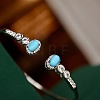 Synthetic Turquoise Cuff Bangles BJEW-C146-05-3