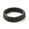 Rectangle Frosted Natural Lava Rock Bead Stretch Bracelets for Women Men BJEW-C097-03B-4