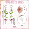 2Pcs Alloy Rhinestone Wine Glass Charm with K9 Glass Bead Keychains KEYC-OC00010-2