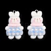 Flocking Opaque Resin Pendants RESI-P053-04B-P-1