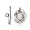 Oval 304 Stainless Steel Toggle Clasps STAS-L022-537P-1