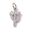 Brass Micro Pave Cubic Zirconia Charms ZIRC-F132-04P-1