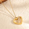 304 Stainless Steel Pave Cubic Zirconia Pendant Necklaces for Women WG4D9D9-01-1