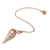 Rack Plating Brass Cone Dowsing Pendulum Pendants AJEW-G064-01RG-4