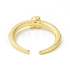 Clear Cubic Zirconia Initial Letter Open Cuff Ring RJEW-H120-09G-R-3