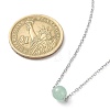 Natural Green Aventurine Round Bead Pendant Necklaces NJEW-JN04551-04-3