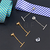 4Pcs 2 Colors Men's Brass Tie Tack Clutch with Chain KK-FH0007-42-3